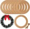 10 Pieces Large Hanging Round Wreath frame 12Inch Cardboard Wreath Rings for DIY Crafts Paper Round Circle Hanging Ornaments Decorations with Hole Twine for Decor